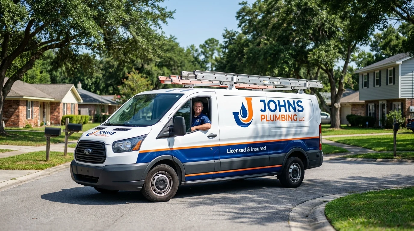 Johns Plumbing LLC service van in Canby, OR